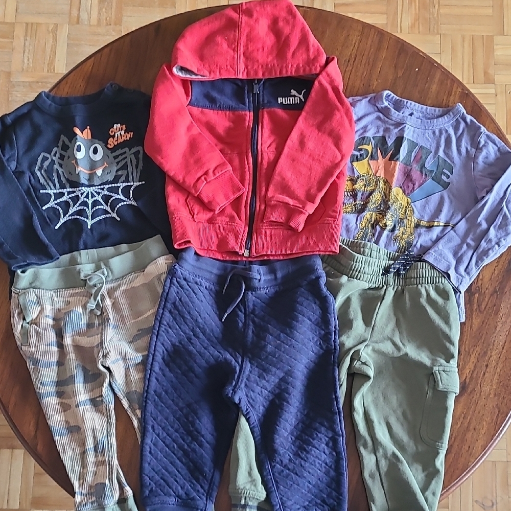 Puma Red Hoodie and Kids Outfit Set